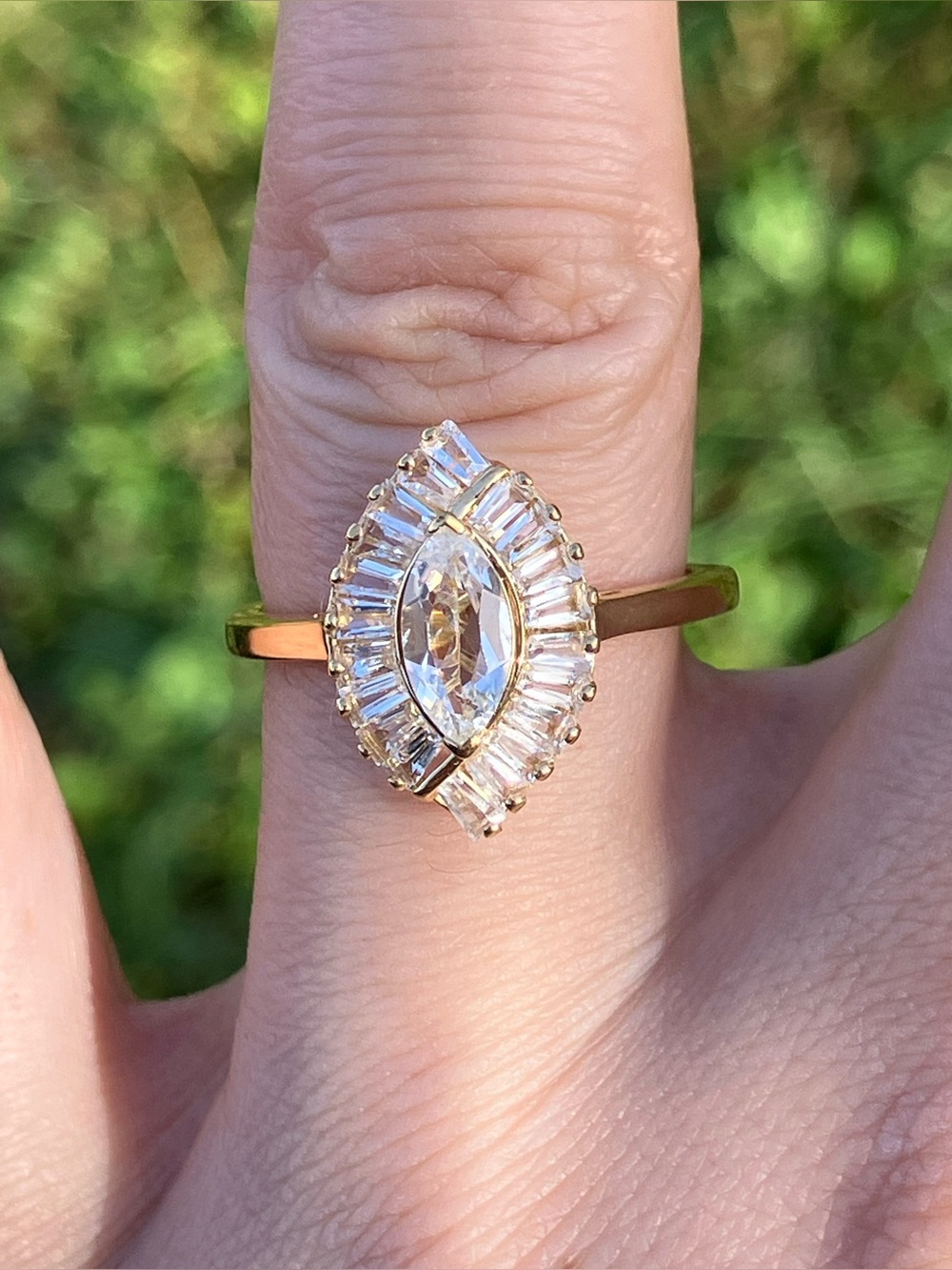 Natural White Topaz Yellow Gold Over Sterling Silver Ring Size 7